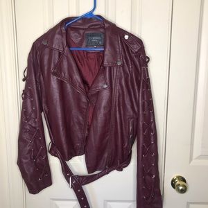 Vegan leather oversized jacket
